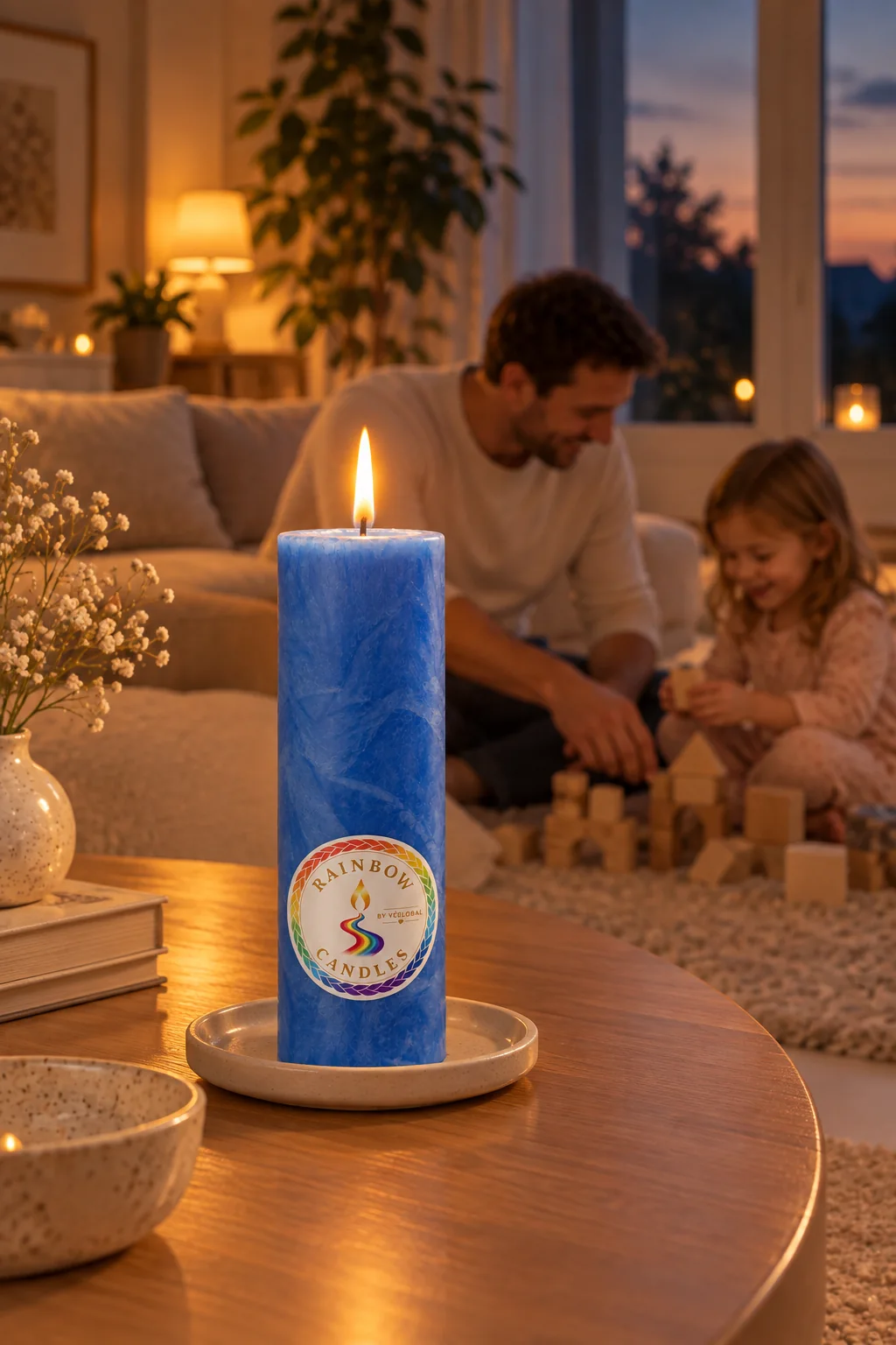 Modrá Rainbow Candle