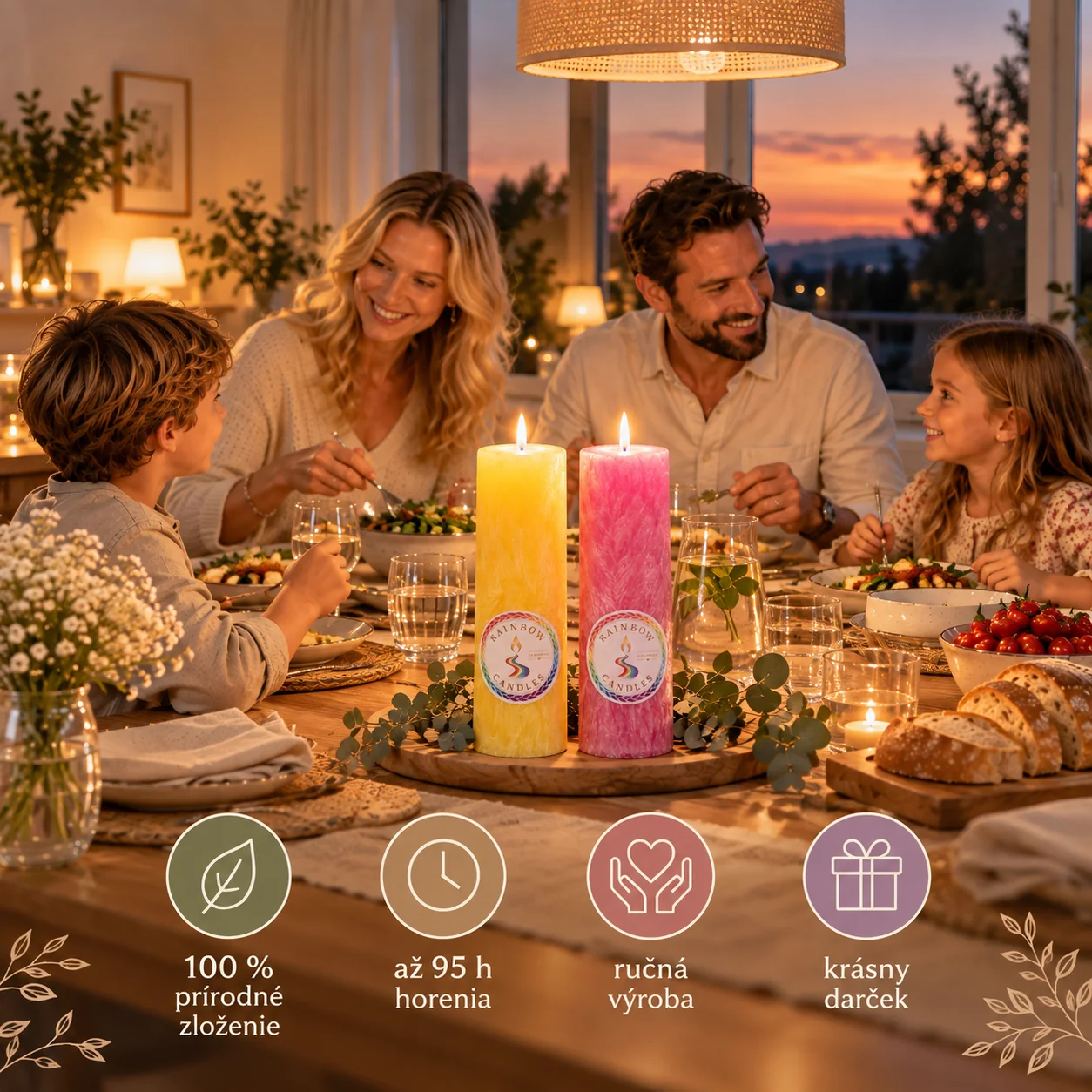 Rainbow Candles v rodinnej atmosfére