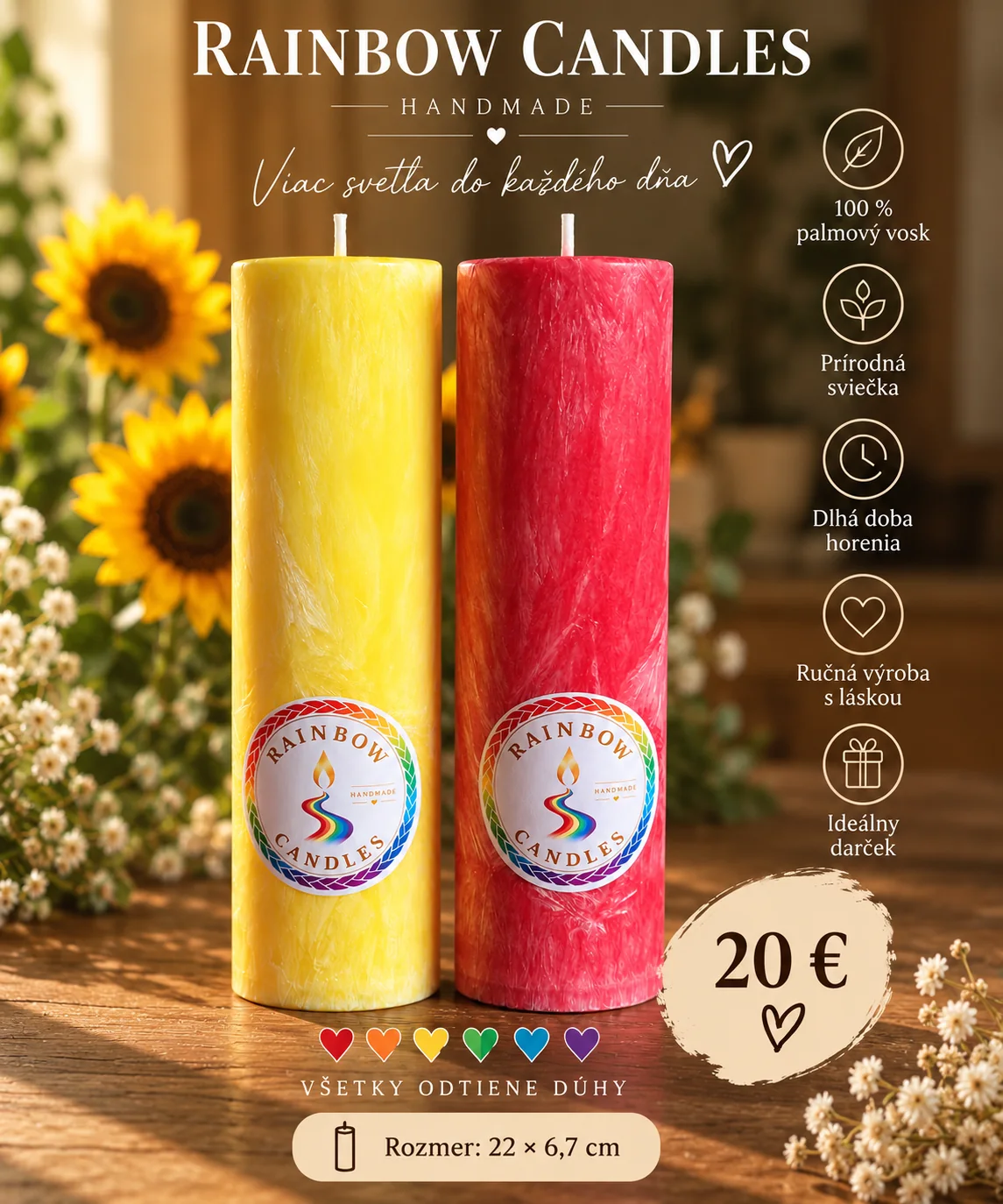 Farebná kolekcia Rainbow Candles