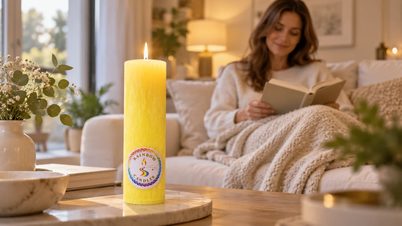 Žltá Rainbow Candle